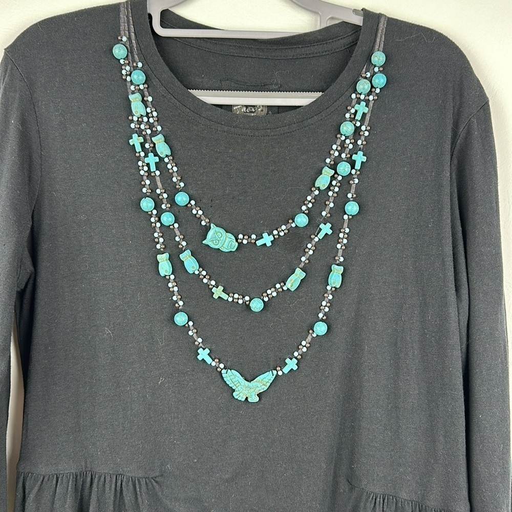 Double D Ranch Turquoise Beaded Mini Dress - Picture 2 of 11